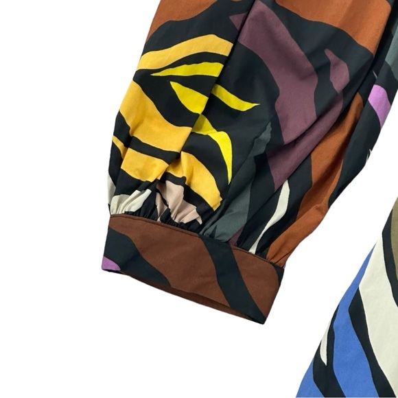 Who What Wear Women’s Fluffy Sleeve Geometric Print Midi Dress W/Pockets Size XS - Picture 3 of 12